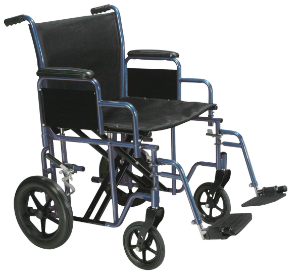 Bariatric Heavy Duty Transport Wheelchair with Swing Away Footrest Image 3 Product Image