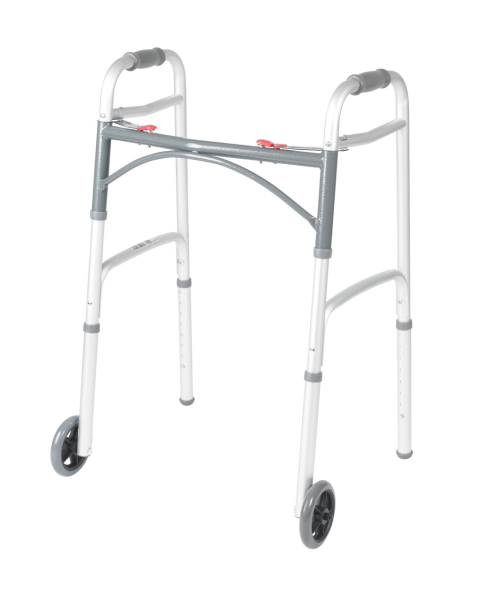 PreserveTech Deluxe Two Button Folding Walker with Wheels (10210-1) Image Product Image