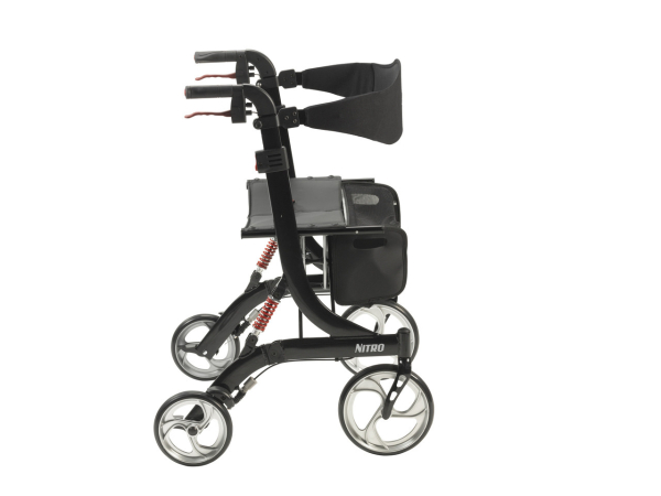 Nitro Euro Style Walker Rollator, Heavy Duty, Black Image 2 Product Image