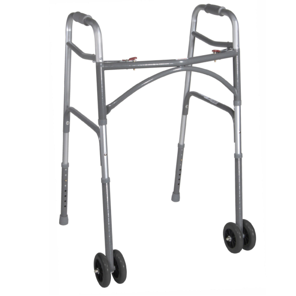 Heavy Duty Bariatric Two Button Walker with Wheels Image Product Image